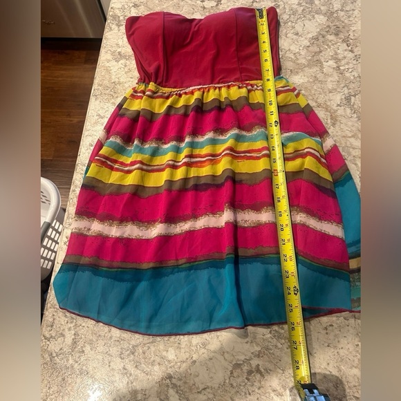 Rue 21 Strapless Stripped Dress Medium - Picture 8 of 10
